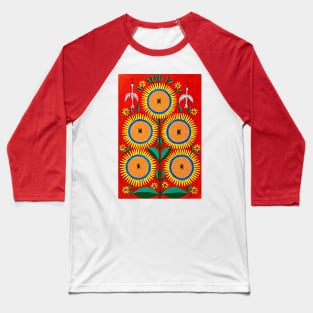 Maria Prymachenko, Sunflower with Bees, Famous Ukrainian Artist, Ukrainian Gift, Ukrainian Folk Art Baseball T-Shirt
